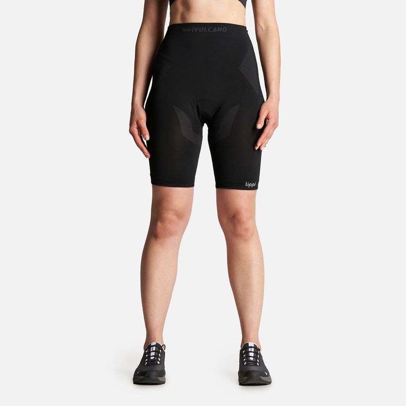 Calza Mujer 4 Bike Seamless Short Negro Lippi-1