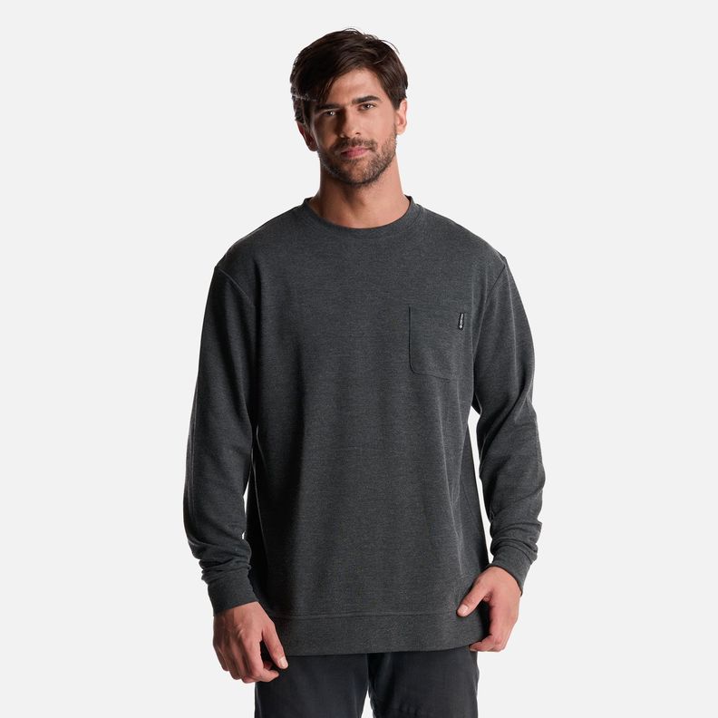 Poleron Hombre Peliculyon Melange Negro Haka Honu-0