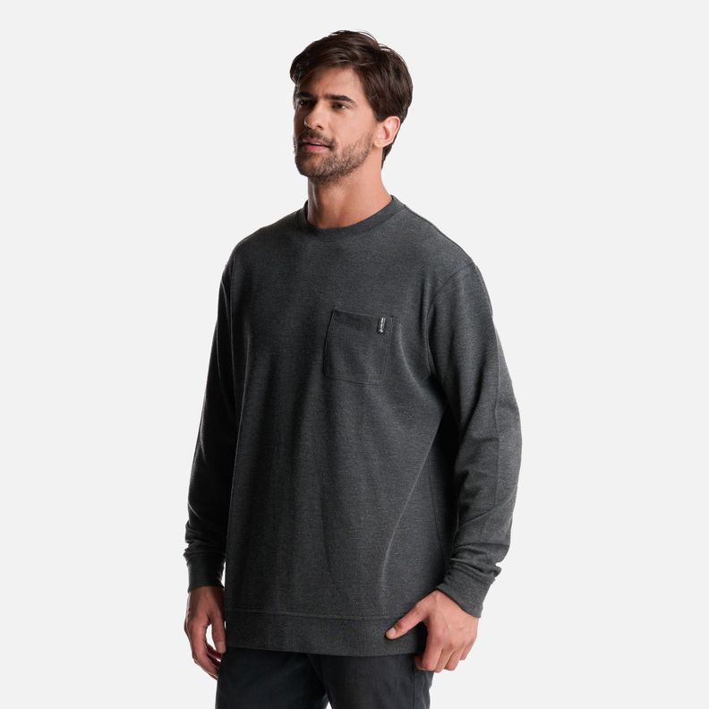 Poleron Hombre Peliculyon Melange Negro Haka Honu-1