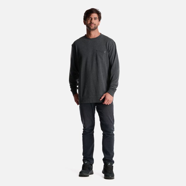 Poleron Hombre Peliculyon Melange Negro Haka Honu-5