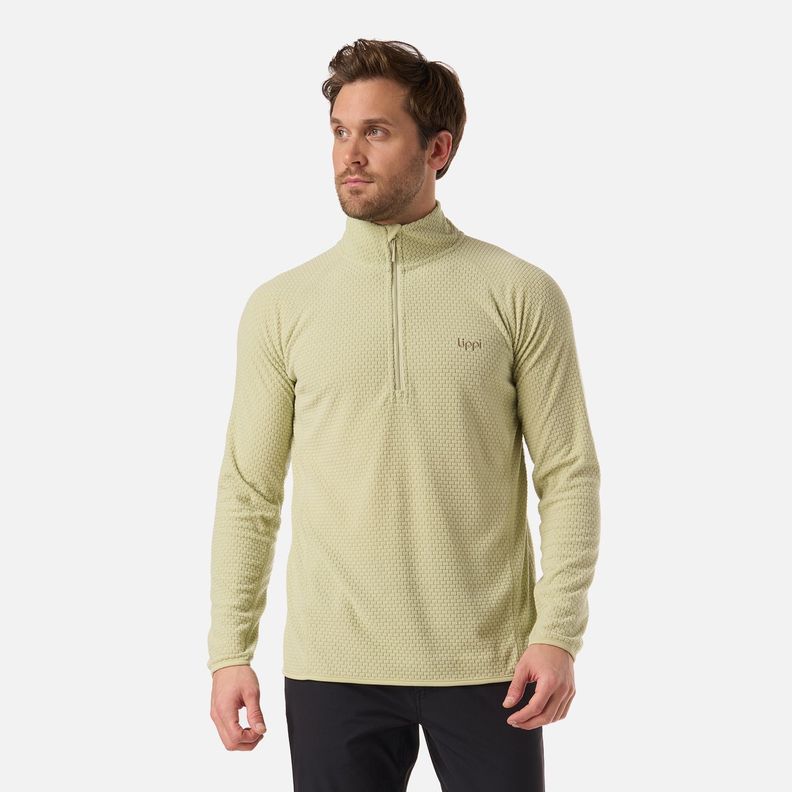 Poleron Hombre Jacaranda Nano-F 1/4 Zip Verde Manzana Lippi V26