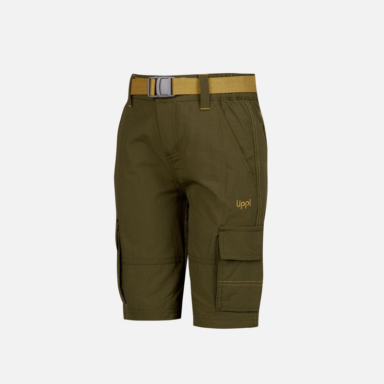 Short Niño Mini Just-Go Q-Dry Cargo Shorts Oliva Oscuro Lippi-0