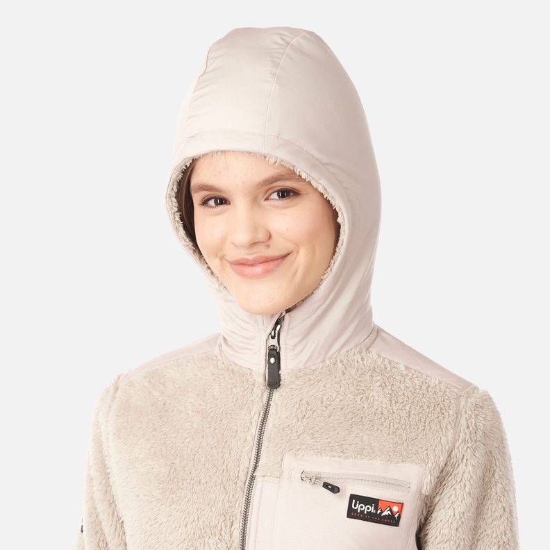Chaqueta Teen Girl Bear Shaggy-Pro Hoody Jacket Beige Lippi-3