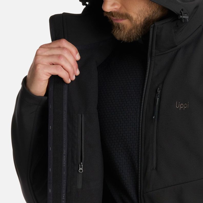 Chaqueta Hombre Macaya Softshell Hoody Negro Lippi I25-8