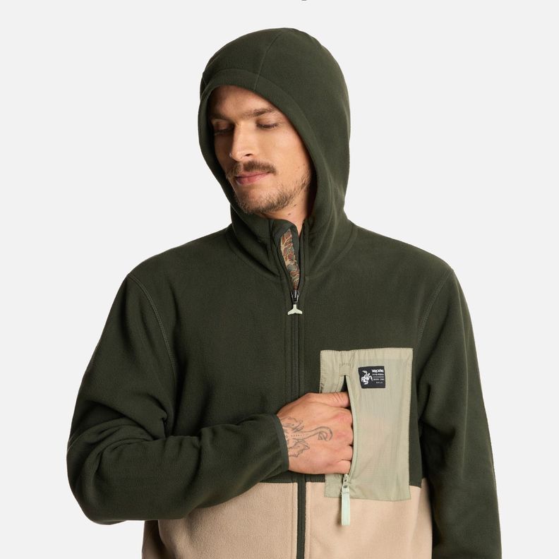 Polerón Hombre Leñero Verde Militar Haka Honu I25-3