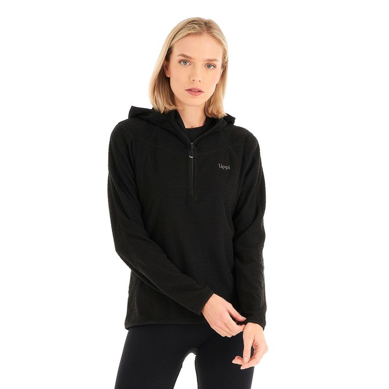 Poleron Mujer Jacaranda Nano-F 14 Zip Hoody Negro Lippi V23-1