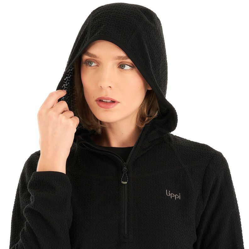 Poleron Mujer Jacaranda Nano-F 14 Zip Hoody Negro Lippi V23-6
