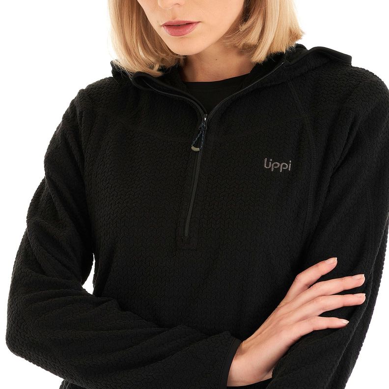 Poleron Mujer Jacaranda Nano-F 14 Zip Hoody Negro Lippi V23-7