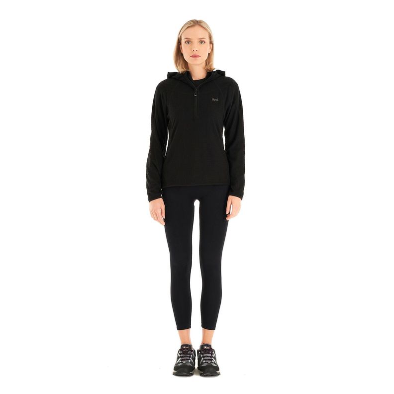 Poleron Mujer Jacaranda Nano-F 14 Zip Hoody Negro Lippi V23-8