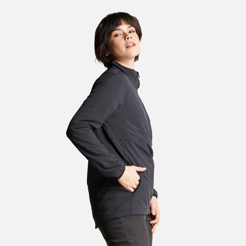 Poleron Mujer Del Sur 1/4 Zip Sin Capucha  Negro Haka Honu-2
