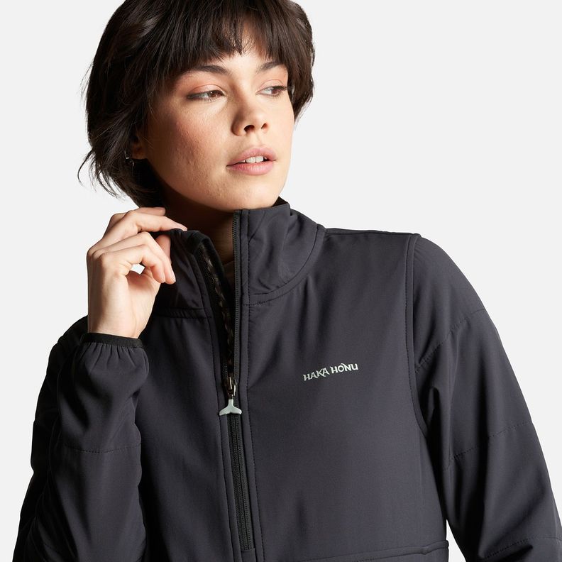 Poleron Mujer Del Sur 1/4 Zip Sin Capucha  Negro Haka Honu-4