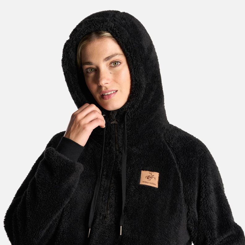 Poleron Mujer Cangur-oso Negro Haka Honu I24-5