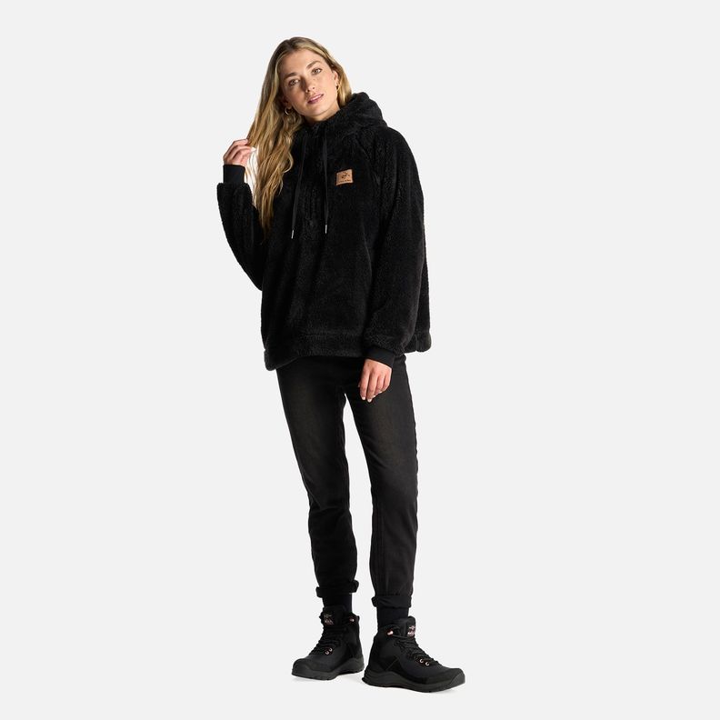 Poleron Mujer Cangur-oso Negro Haka Honu I24-7