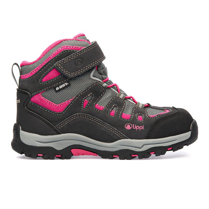 Botín Niña Puelo CS HI Velcro Gris Fucsia Lippi-0