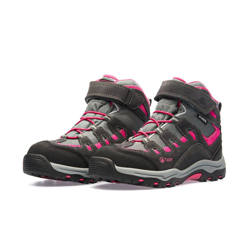 Botín Niña Puelo CS HI Velcro Gris Fucsia Lippi-2