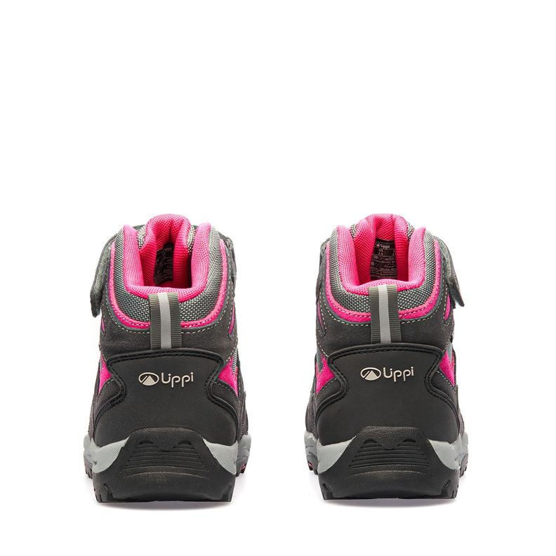 Botín Niña Puelo CS HI Velcro Gris Fucsia Lippi-3