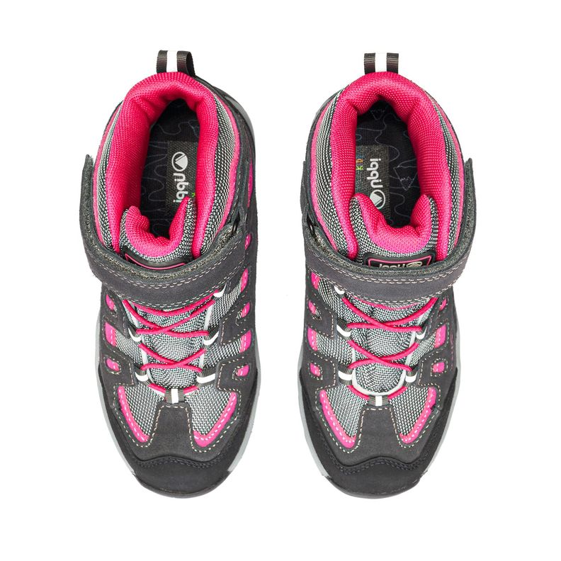 Botín Niña Puelo CS HI Velcro Gris Fucsia Lippi-5