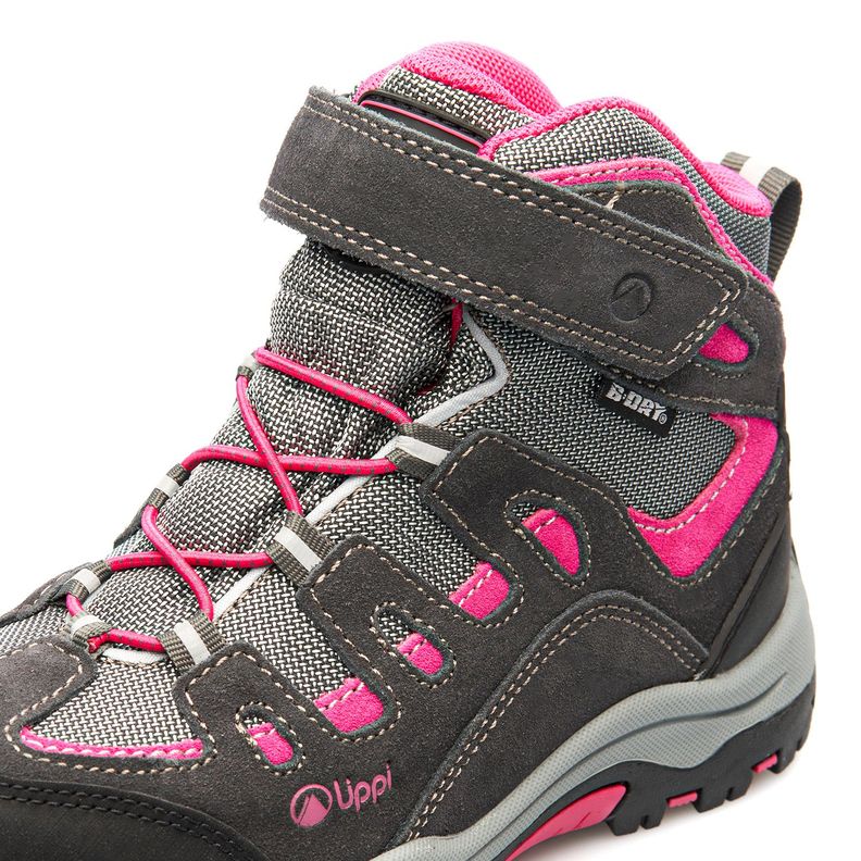 Botín Niña Puelo CS HI Velcro Gris Fucsia Lippi-6