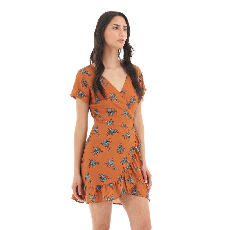 Vestido Mujer Aflora Damasco print Haka Honu-2