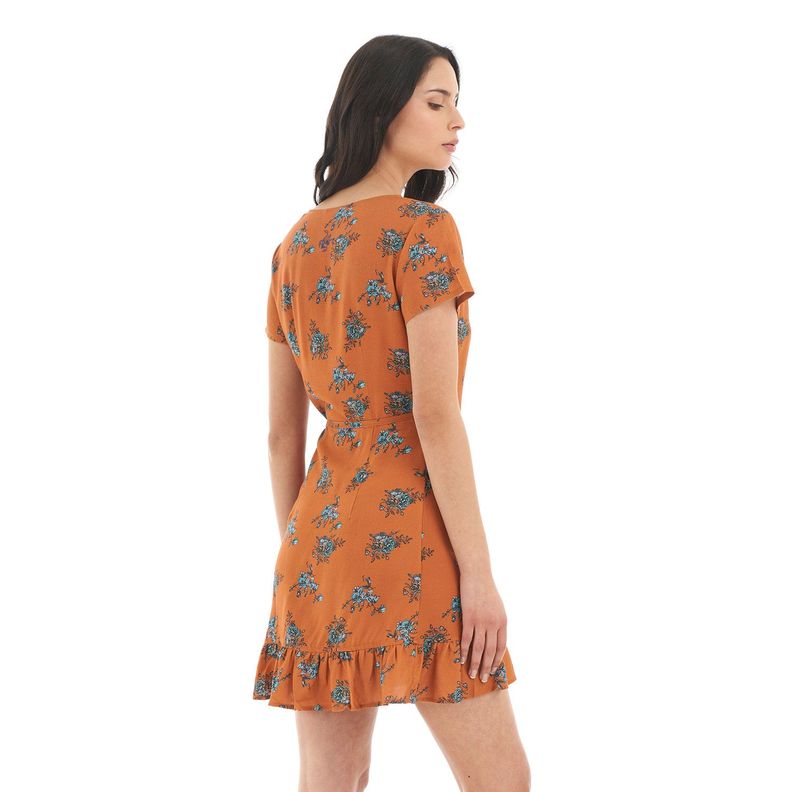 Vestido Mujer Aflora Damasco print Haka Honu-4