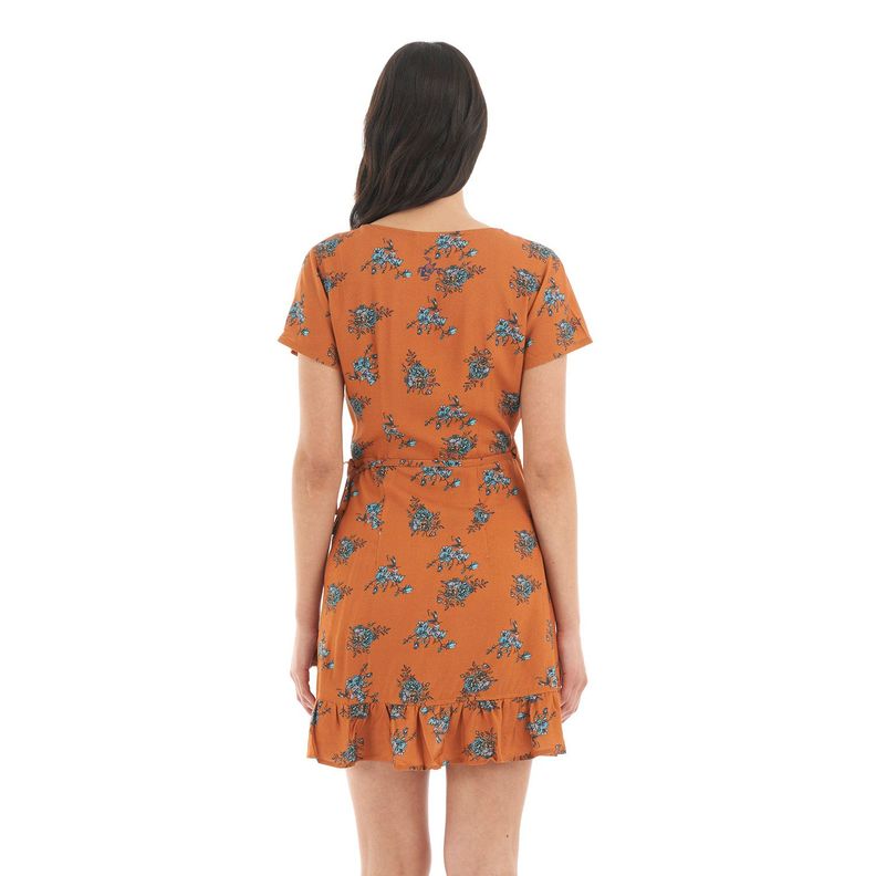 Vestido Mujer Aflora Damasco print Haka Honu-5