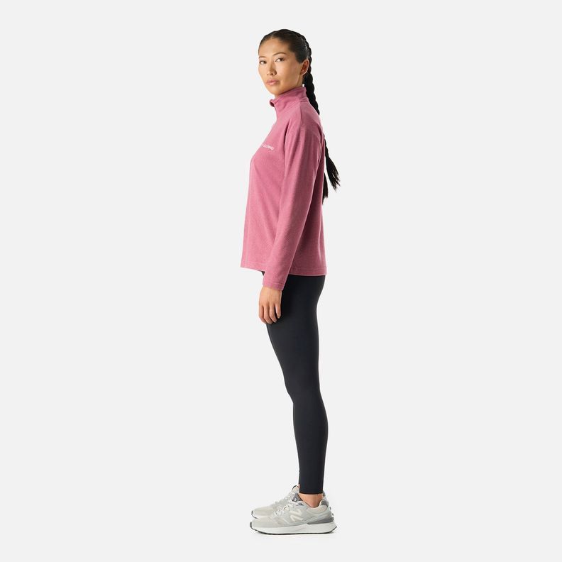 Polerón Mujer Cool Down 1/4 Zip Fleece Rosado Vulcano-2