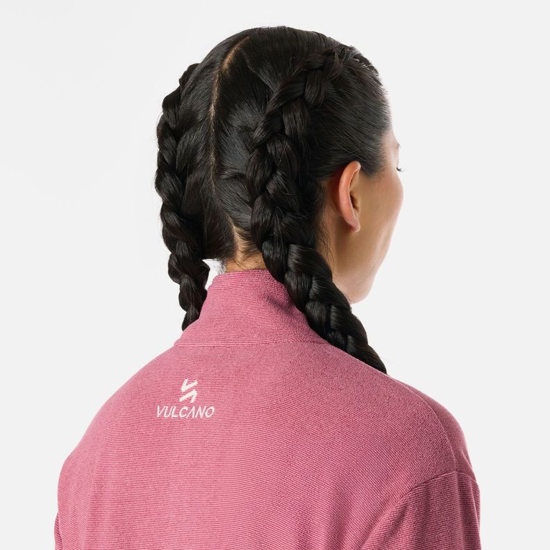 Polerón Mujer Cool Down 1/4 Zip Fleece Rosado Vulcano-5