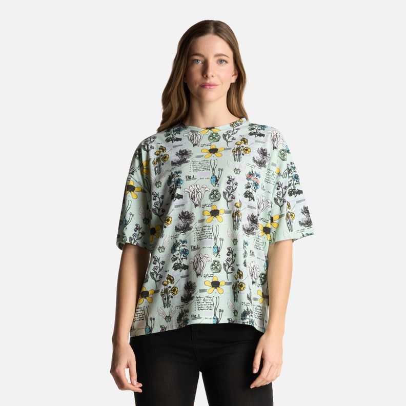 Polera Mujer Botanica Print Jade Haka Honu-0