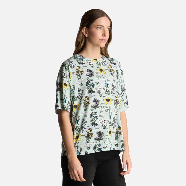 Polera Mujer Botanica Print Jade Haka Honu-1