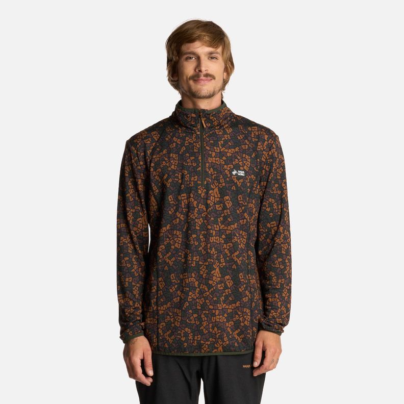 Polerón Hombre Taina Print Verde Militar Haka Honu I25-0