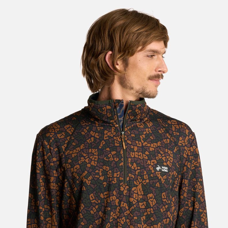 Polerón Hombre Taina Print Verde Militar Haka Honu I25-3