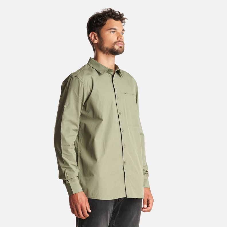 Camisa Hombre Alloy Long Sleeve Shirt Melange Verde Lippi I23-2