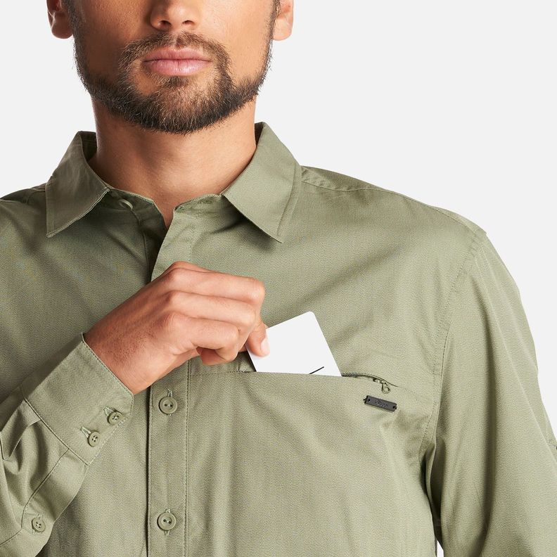 Camisa Hombre Alloy Long Sleeve Shirt Melange Verde Lippi I23-5