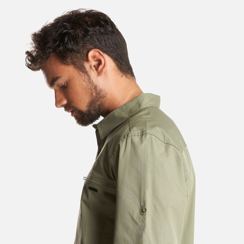 Camisa Hombre Alloy Long Sleeve Shirt Melange Verde Lippi I23-6