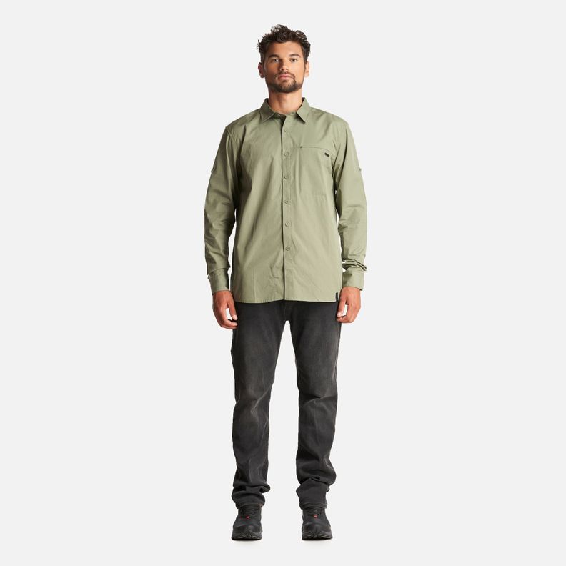 Camisa Hombre Alloy Long Sleeve Shirt Melange Verde Lippi I23-7