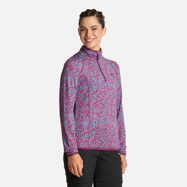 Polerón Mujer Taina Print Burdeo Haka Honu I25-1