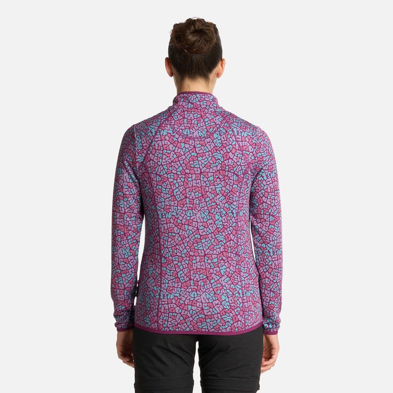 Polerón Mujer Taina Print Burdeo Haka Honu I25-2