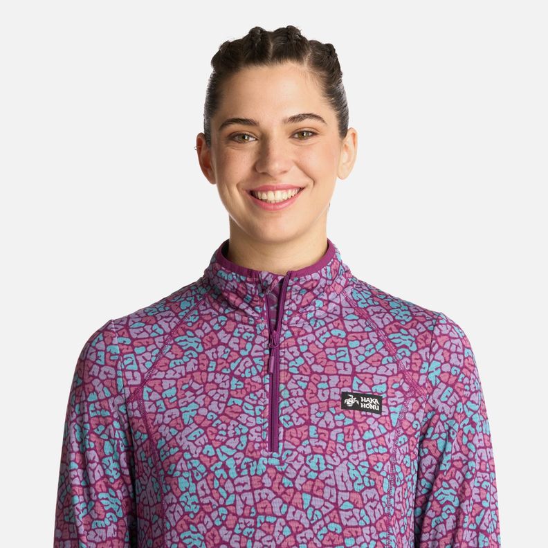 Polerón Mujer Taina Print Burdeo Haka Honu I25-3