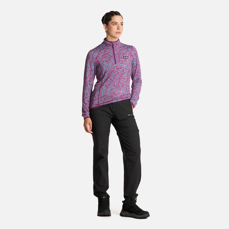 Polerón Mujer Taina Print Burdeo Haka Honu I25-4