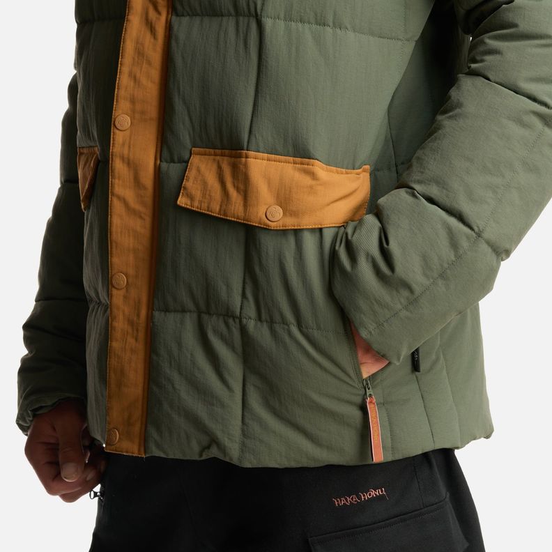Chaqueta Hombre Aislado Verde Grisaceo Haka Honu-4
