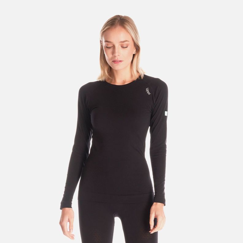Primera Capa Mujer Skintec 1000 Seamless Top Negro Lippi V25-0