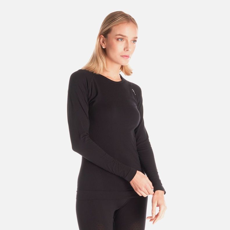 Primera Capa Mujer Skintec 1000 Seamless Top Negro Lippi V25-1