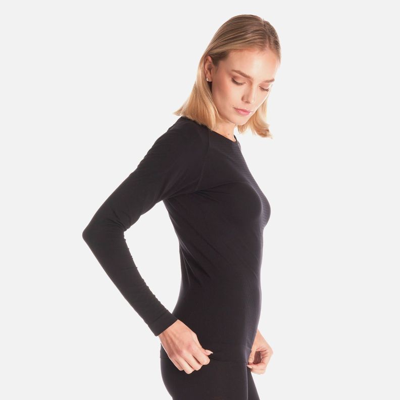 Primera Capa Mujer Skintec 1000 Seamless Top Negro Lippi V25-2