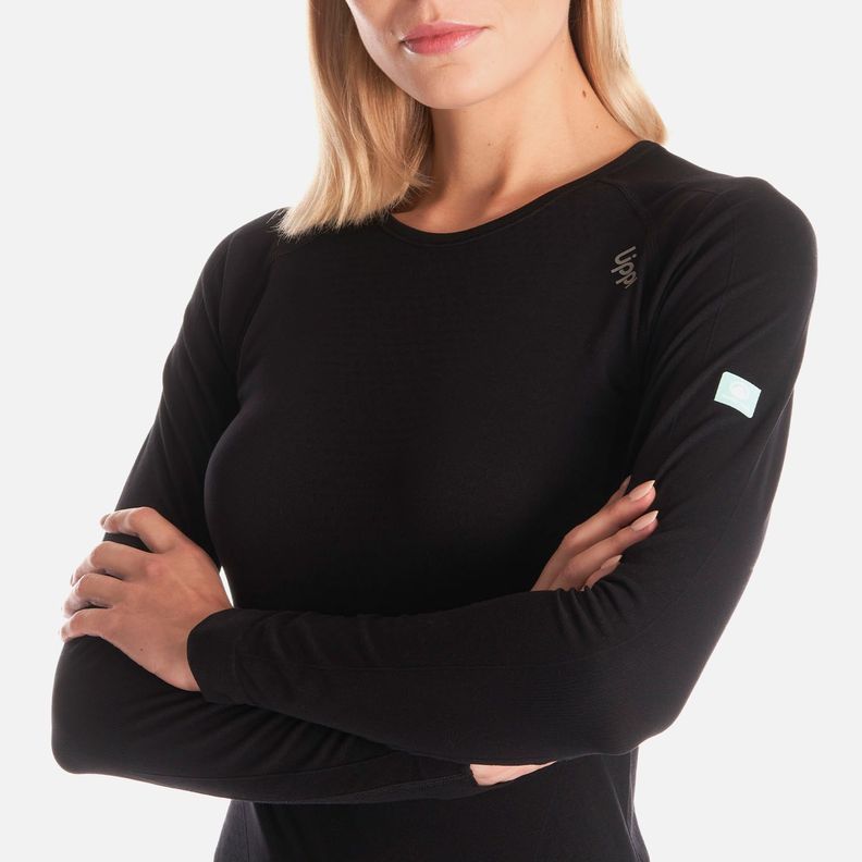 Primera Capa Mujer Skintec 1000 Seamless Top Negro Lippi V25-5