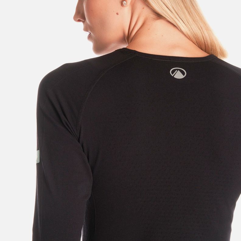 Primera Capa Mujer Skintec 1000 Seamless Top Negro Lippi V25-8