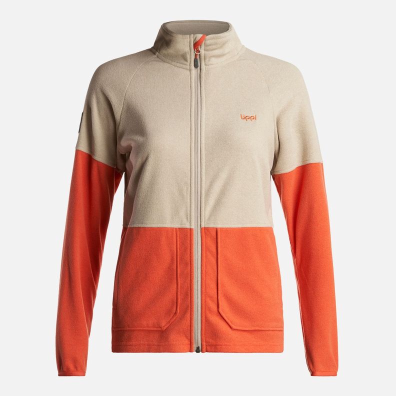 Poleron Mujer  Stripes Nano-F Full Zip Crema Lippi-0