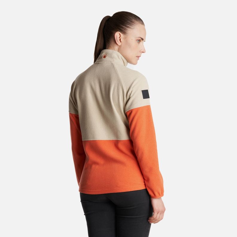 Poleron Mujer  Stripes Nano-F Full Zip Crema Lippi-3