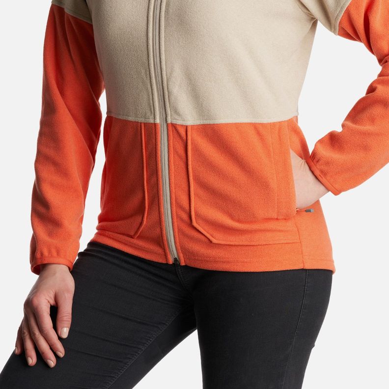 Poleron Mujer  Stripes Nano-F Full Zip Crema Lippi-5