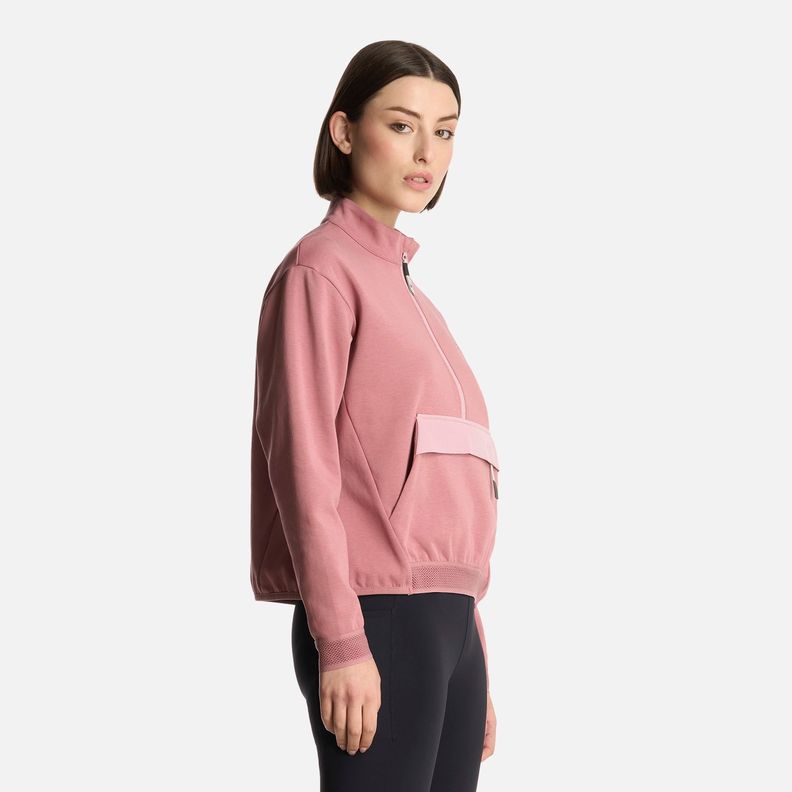 Polerón Mujer DownStreet 1/4Zip Sweatshirt Rosa Oscuro Lippi-1