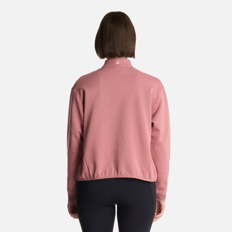 Polerón Mujer DownStreet 1/4Zip Sweatshirt Rosa Oscuro Lippi-2